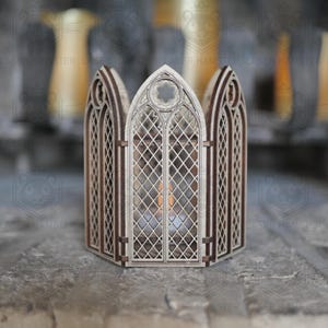 Gothic Candle Holder Laser Cut File: Medieval Tealight Lantern (SVG, DXF, PDF Instructions Included)