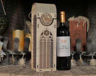 Laser Cut Wine Box File: Elegant Gift Box Design (SVG, DXF, PDF)
