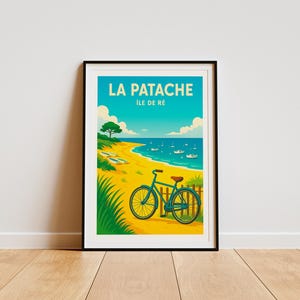Cartel de ilustración Ile de Ré La Patache Viajes Vacaciones Cartel de viaje Francia