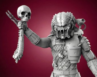 Jungle Hunter Predator STL – 3D Printable Figure with Diorama Base (Digital File)