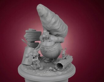 Comic Gaul Warrior Duo STL – Brave Fighter, Giant Strongman 3D Printable Model (Digital Download)