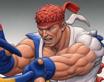 Street Fighter Akuma vs Ryu FanArt – 3D Printable STL Figure (Digital File)