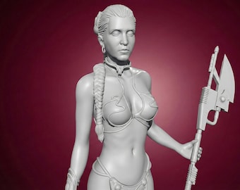 Prinzessin Leia STL Figur: Star Wars Fan Art 3D druckbares Modell (Digitaler Download)