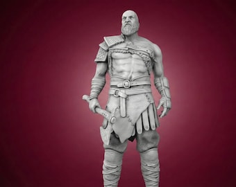 God of War Grompy Kratos   FanArt STL Figure – High-Quality 3D Printable Model | Detailed Digital File | Perfect for 3D Printing