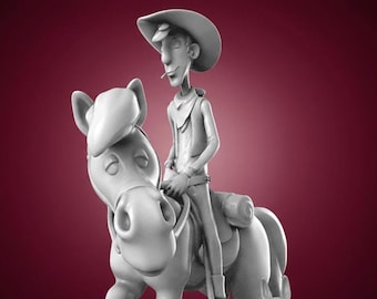 Lucky Luke 3D Printable STL Model – Fan Art Figure (Digital Download