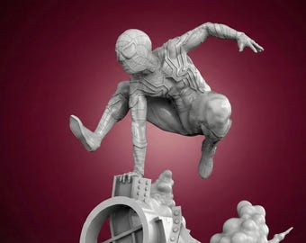 Web-Shooter Hero STL File – Red-Blue Acrobatic Figure 3D Printable Model | Detailed Digital Download