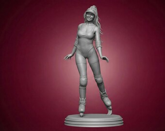 Roller Skater Girl 3D Model – Retro FanArt STL File (Digital Download)