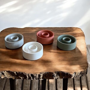 Handmade Concrete Taper Candle Holder: Minimalist Table Decor