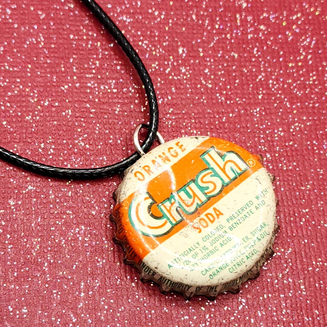 Vintage Orange Crush Bottle Cap Necklace or Keychain - Etsy