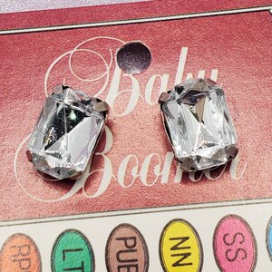 Rectangle Jewel Stud Earrings