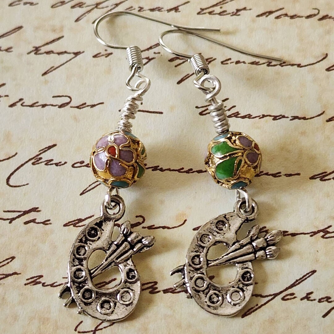 Artist Palette Gemstone Drop Earrings