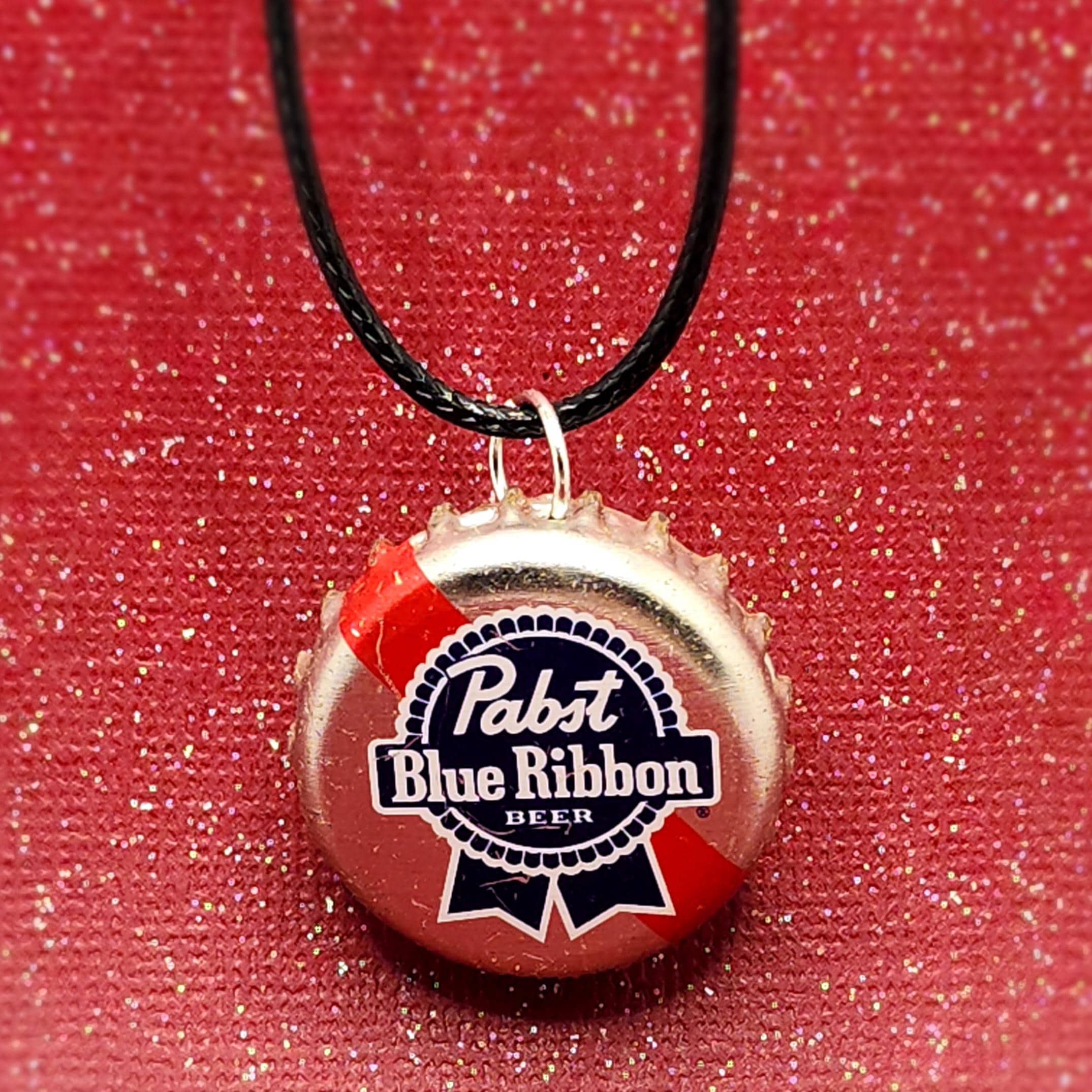 pabst blue ribbon パブスト　アクセサリー Pabst Blue Ribbon PBR Beer Bottle Cap Necklace or Keychain - Etsy