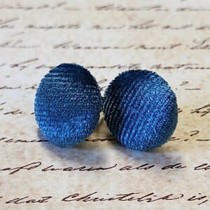 Round Velvet Button Post Earrings
