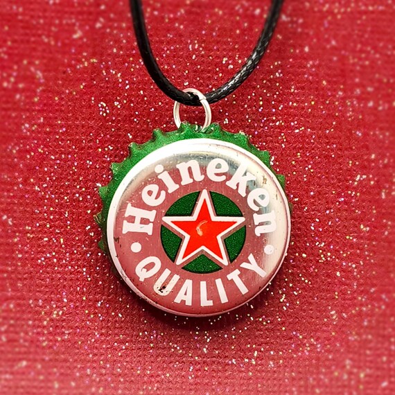 Heineken Quality Beer Bottle Cap Necklace or Keychain - Etsy