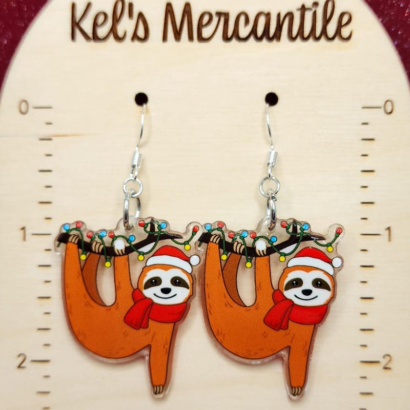 Sloth Back Earser Sloth Earrings - Etsy