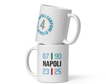 Glossy white cup 4 Napoli scudetto