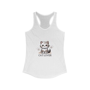 Cute Cat Lover Racerback Tank Top, Cat Themed Workout Shirt, Gift for Cat Lovers, Summer Tank, Pet Lover Apparel