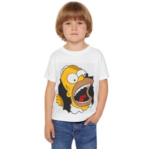 Hilarious Homer Simpson Toddler T-shirt, Funny Kids Tee, Gift for Fans, Birthday Party, Cartoon Apparel, Playful Everyday Wear