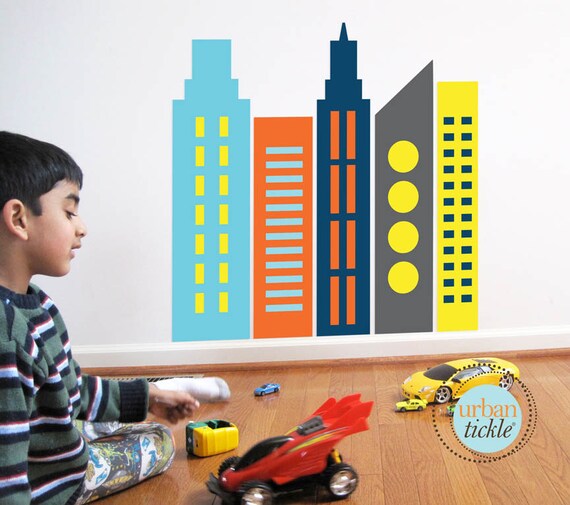 Items similar to Skyscrapers Wall Decals, Nursery Wall decor, Wall