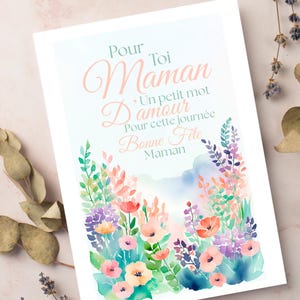 Fête des Mères - Carte à Imprimer – Modèle Fleuri