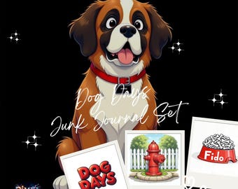 Dog Days Junk Journal/Scrapbooking Set - Printable Backgrounds and Ephemera