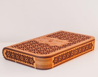 Handmade Wooden Money Box – Personalized Plywood Cash Holder, Minimalist Gift for Any Currency