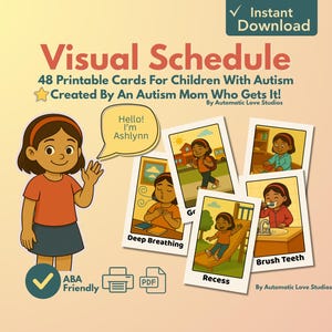 Cartões de Rotina Visual para Crianças com Autismo | 48 Cartões de Rotina para Imprimir Criados por uma Mãe de Autista