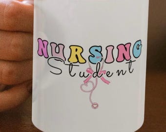 Taza de café personalizada para estudiantes de enfermería: Regalo para estudiantes de enfermería, taza para estudiantes de enfermería titulada, taza para futuros enfermeros/as.