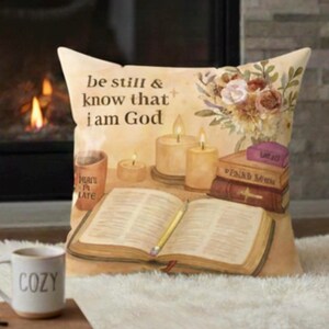 Sei still und kenne das Bibelstudienkissen | Christian Scripture Dekokissen Geschenk zum Muttertag