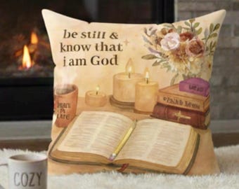 Be Still and Know Bible Study Pillow | Christian Scripture Throw Pillow gift for mother’s day
