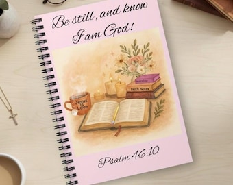 Be still Prayer Journal for mom | Bible Study Notebook | Bible verse Sermon Notes | Gifts for Christian Women