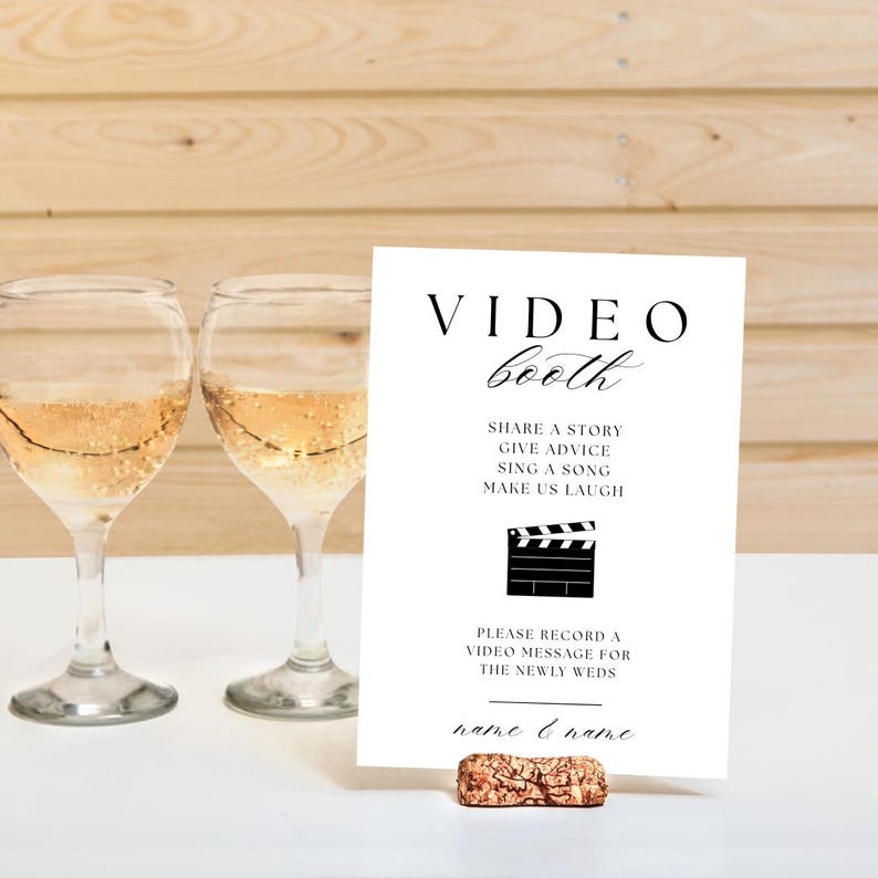 Editable Video Booth Guestbook Sign Template Minimal Wedding Sign ...