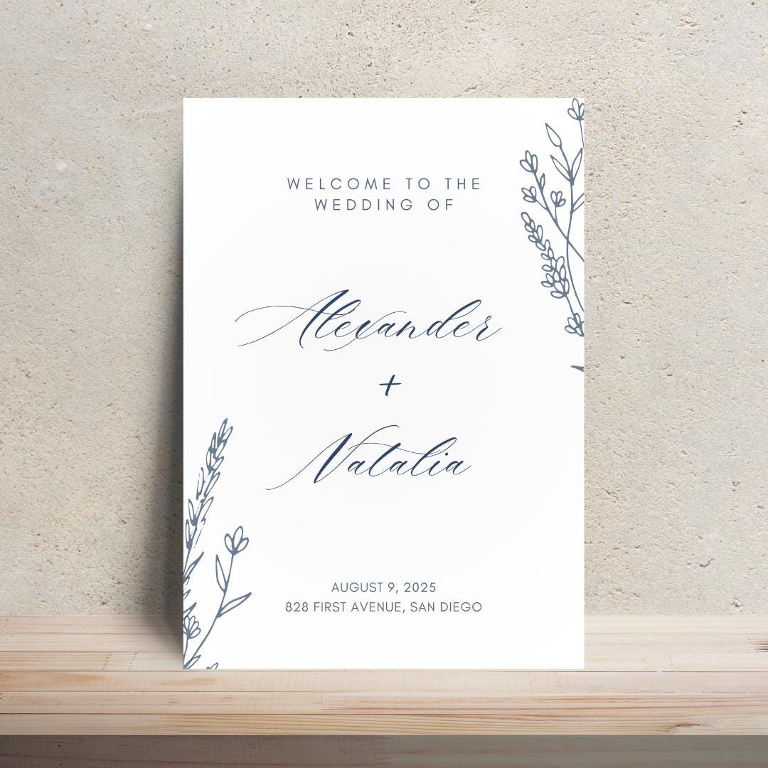 Welcome Wedding Sign Digital Template Editable Welcome Modern Wedding ...