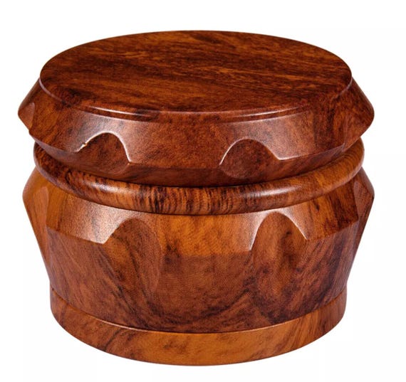 Dark Brown Grinder 40mm Magnetic Herb Tobacco Crusher Strong Teeth - Wood effect