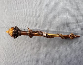 Torch Pin with Diamond