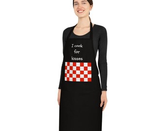 I Cook For Kisses Cotton Apron - Funny Chef Gift