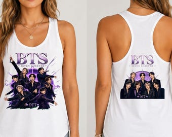BTS Tank Top, OT7 Concert Outfit, Front Back Print, Seven Forever Army Gift