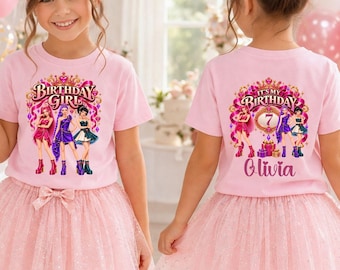 Kpop Huntrix Birthday Girl Shirt, Rumi Zoey Mira Personalized Name Age, Party Tee