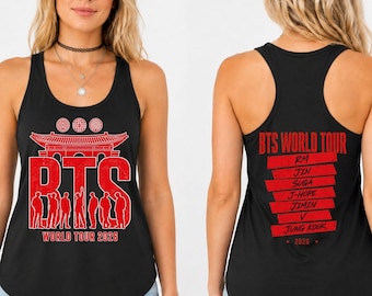 BTS World Tour 2026 Tank Top, Front Back Print,  Racerback Concert Outfit, OT7