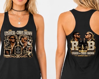 Chris Brown Usher Tank Top, R&B Tour Shirt, Front Back Concert Outfit