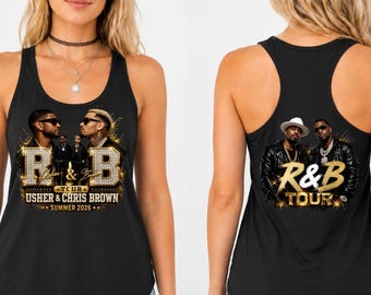 Chris Brown Usher R&B Tour Tank Top, Women’s Concert Shirt, Summer Music Outfit
