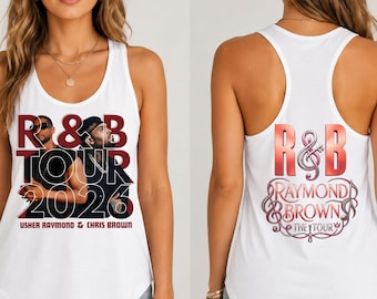 Chris Brown Usher R&B Tour 2026 Collage Tank Top,Retro  Y2K Music  Summer Festival