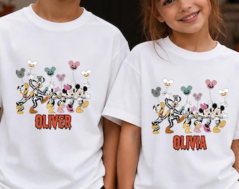 Personalized Halloween Shirt, Skeleton Character Tee, Custom Name Spooky Family T-Shirt