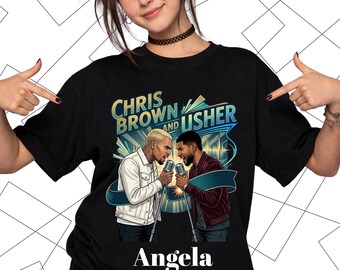 Personalized Chris Brown and Usher Youth Shirt, Custom R&B Concert Tee