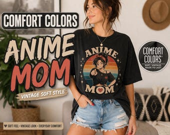 Camiseta Comfort Colors, Camiseta Otaku Mama, Camiseta gráfica retro vintage, Conjunto de estilo japonés