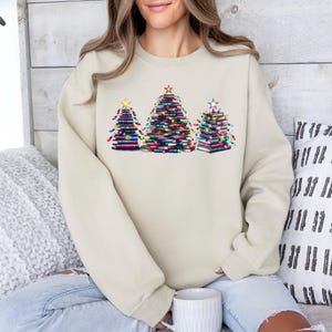 Christmas Sweatshirt, Book Christmas Tree Shirt, Funny Christmas Sweatshirt, Book Lover Christmas Gift, Merry Christmas Hoodie