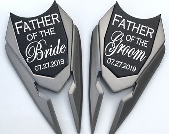 FATHER of the BRIDE GROOM Golf Ball Marker Engraved Wedding Gift Ideas for Men Mother Personalized Divot Tool Gift Ideas from daughter groom