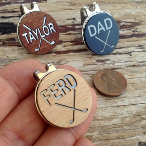 Personalized Wood Golf Ball Marker / Engraved Fathers Day Golf Gift For Man Dad Best Gifts for Men Him Gift For Groomsmen Groomsman Hat Clip