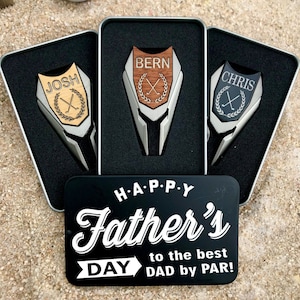 Father's Day Engraved Golf Gift Golf Ball Marker and Divot Tool