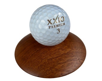 Golf Ball Display Holder | Personalized Custom Engraved Wood Centerpiece Plinth Stand Fathers Day Gift For Dad Men Man Hole in One Gift